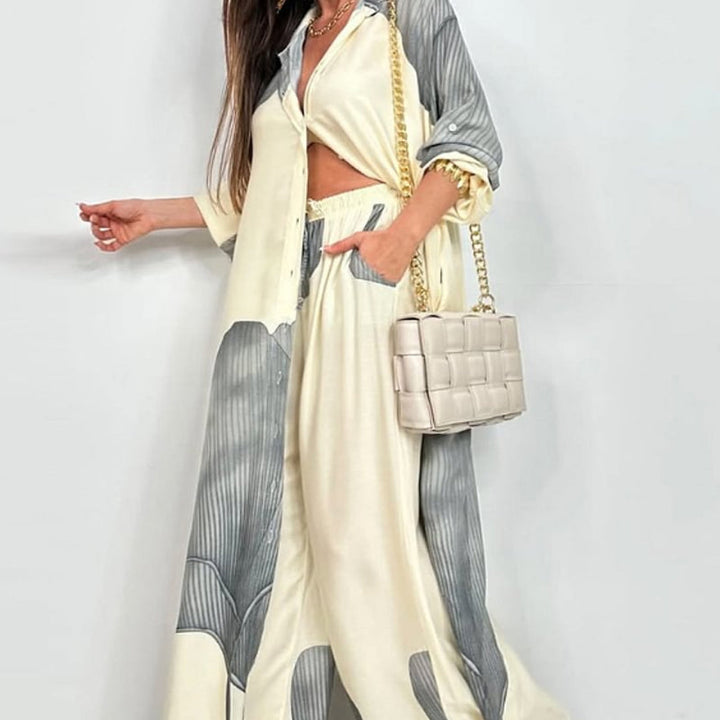 Lumi – Elegant Button-Down Shirt and Drawstring Pant
