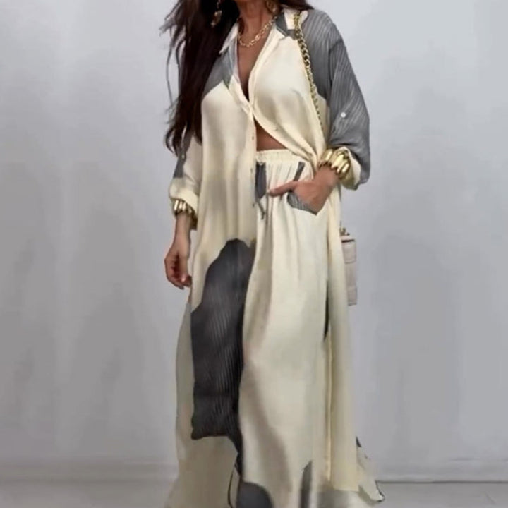 Lumi – Elegant Button-Down Shirt and Drawstring Pant
