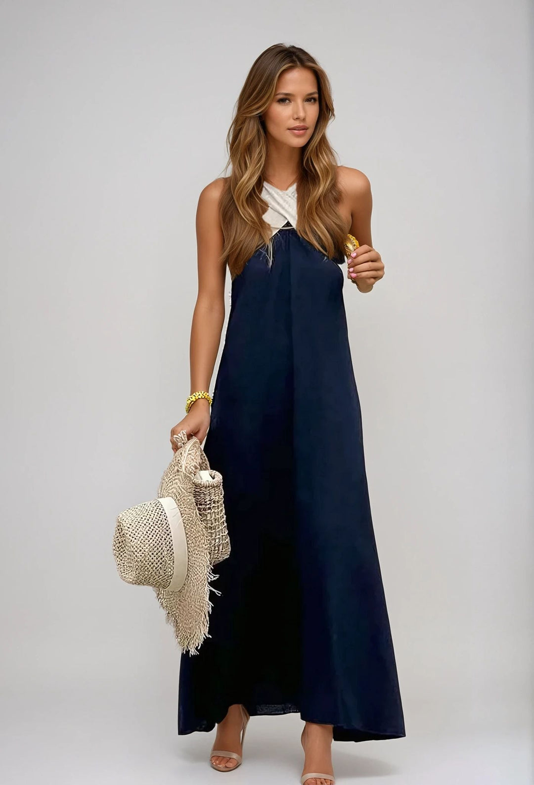 Avalon – Women’s Long Dress with Crossover Neckline