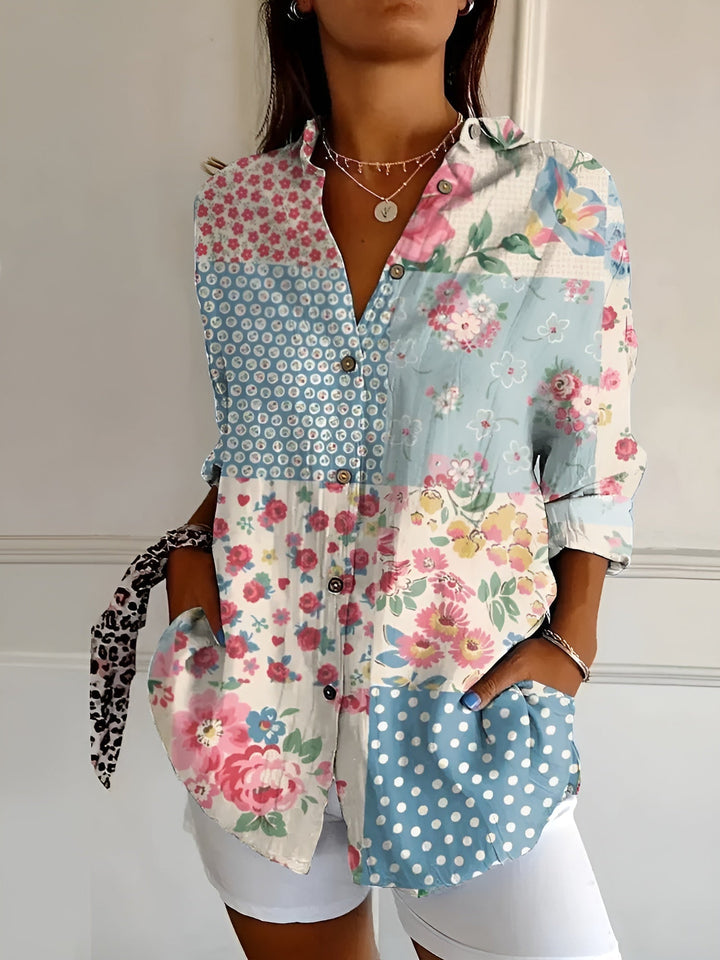 Nova-Rose – Printed Button-Up Shirt