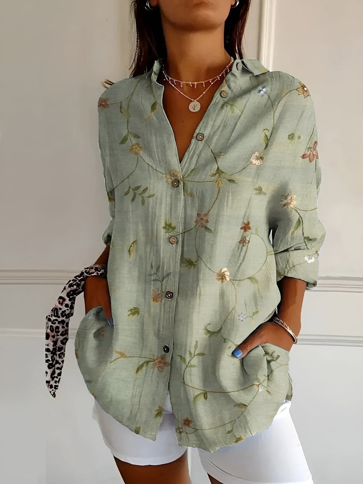 Nova-Rose – Printed Button-Up Shirt