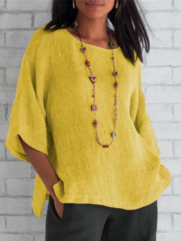 Drea – Crewneck Cotton Shirt Top