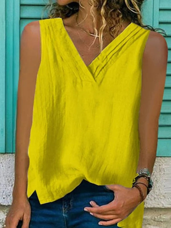 Calypso – Cotton-Linen Blend Blouse